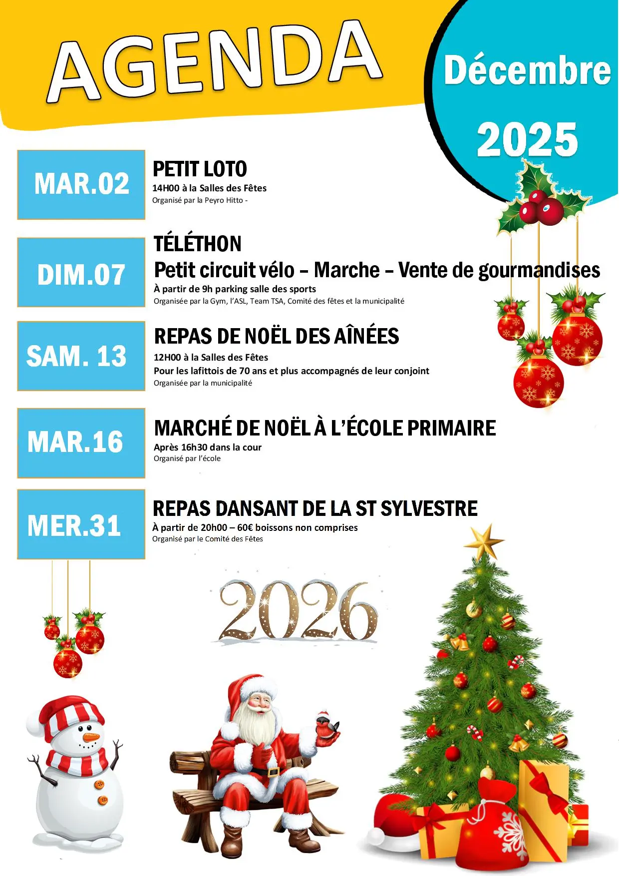 Agenda décembre 2025